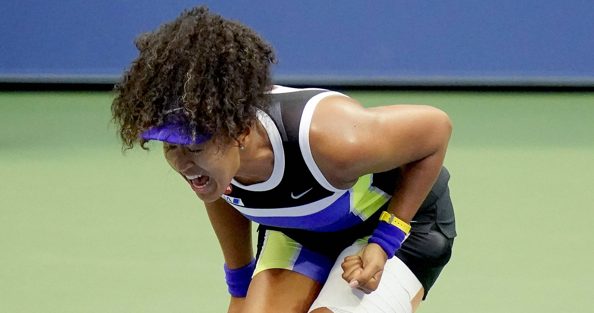 Naomi Osaka fighting, 2020 US Open final