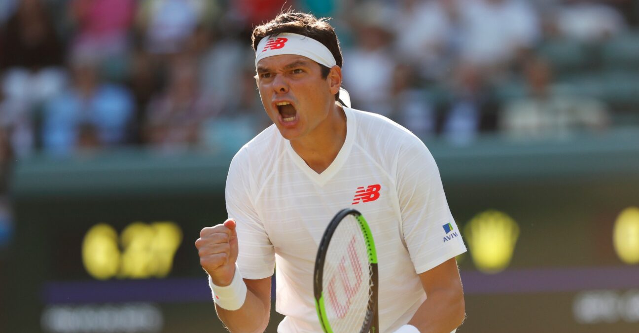 Milos Raonic at Wimbledon in 2018