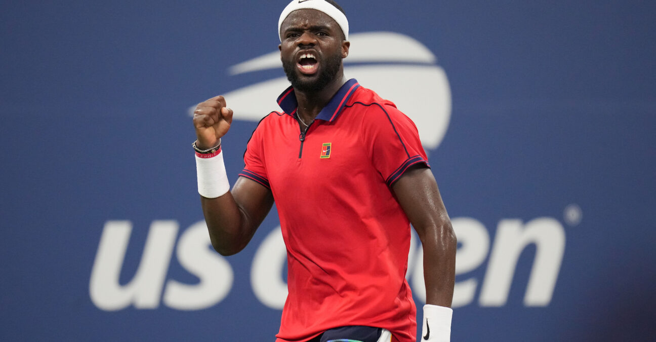 Frances Tiafoe of the United States reacts