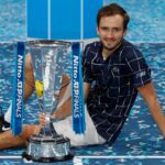 ATP Finals - The O2, London, Britain - November 22, 2020 Russia's Daniil Medvedev celebrates with the trophy after winning the final match against Austria's Dominic Thiem