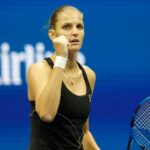 Karolina Pliskova at the 2021 U.S. Open tennis tournament at USTA Billie Jean King National Tennis Center.