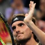 Stefanos Tsitsipas of Greece at the 2021 U.S. Open tennis tournament