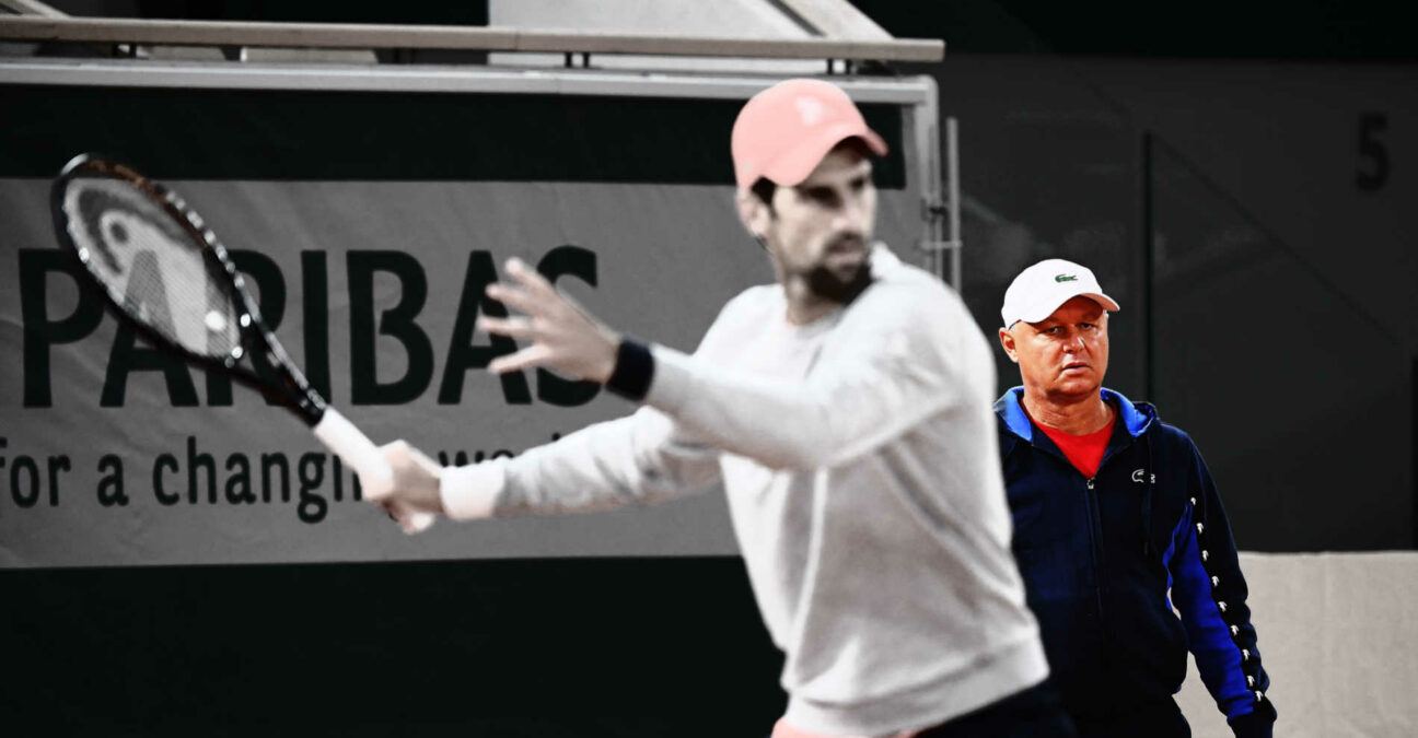 Marian Vajda coaching Novak Djokovic, Roland-Garros 2020