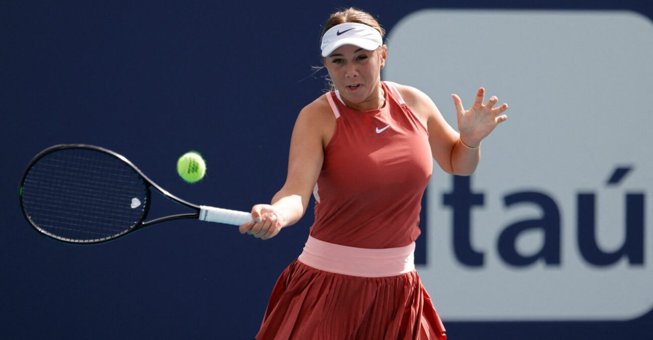 Amanda Anisimova at the Miami Open at Hard Rock Stadium.