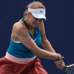 Linda Fruhvirtova at the Miami Open at Hard Rock Stadium.