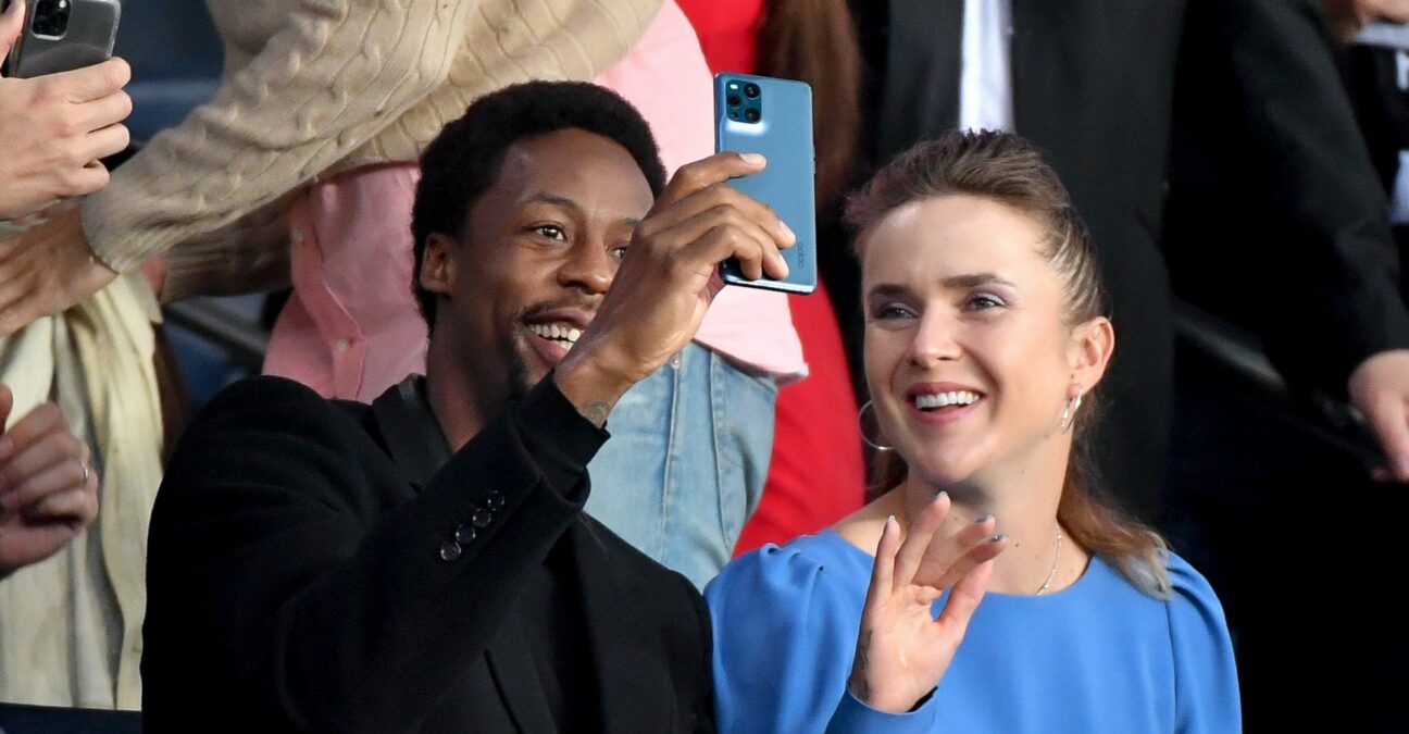 Gael Monfils, Elina Svitolina at PSG vs Lyon in Parc des Princes, Paris, France, on September 19, 2021