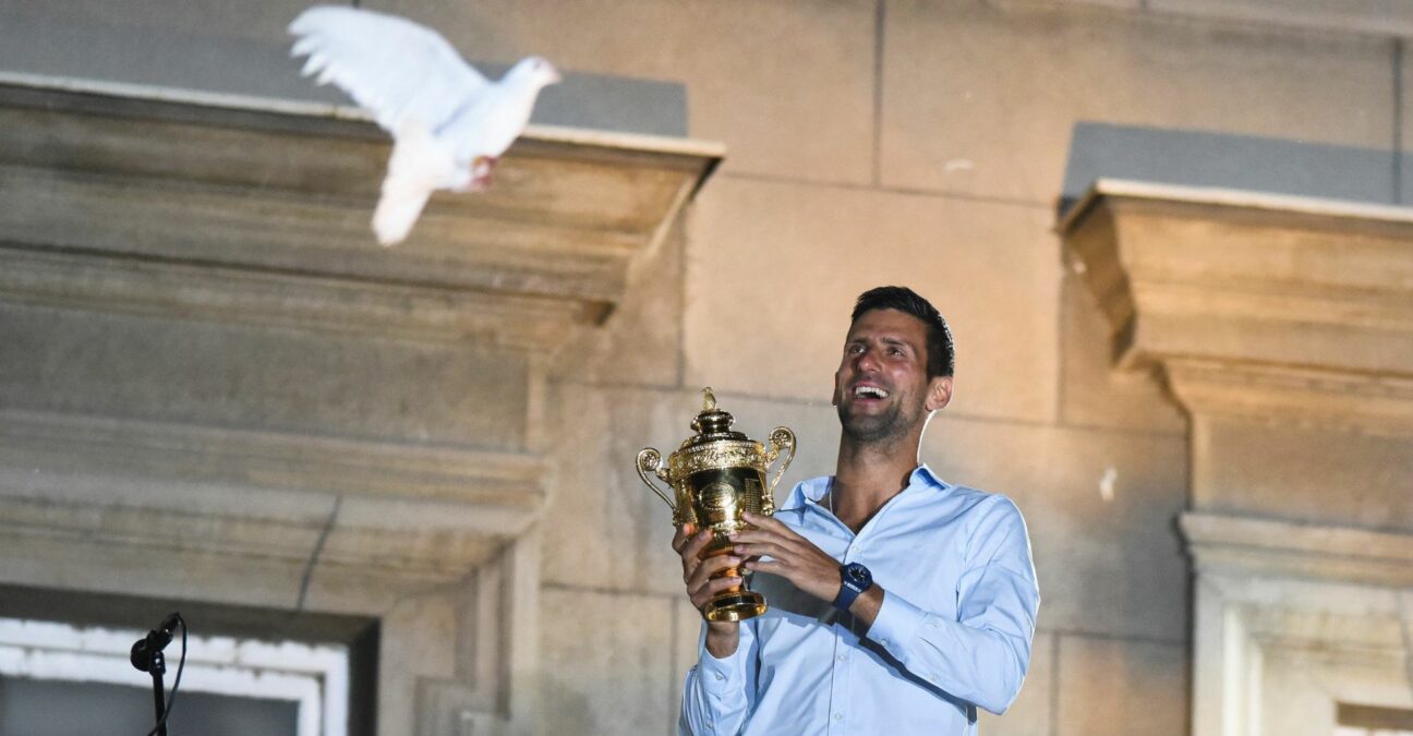 Novak Djokovic greets fans in Belgrade after winning Wimbledon 2022