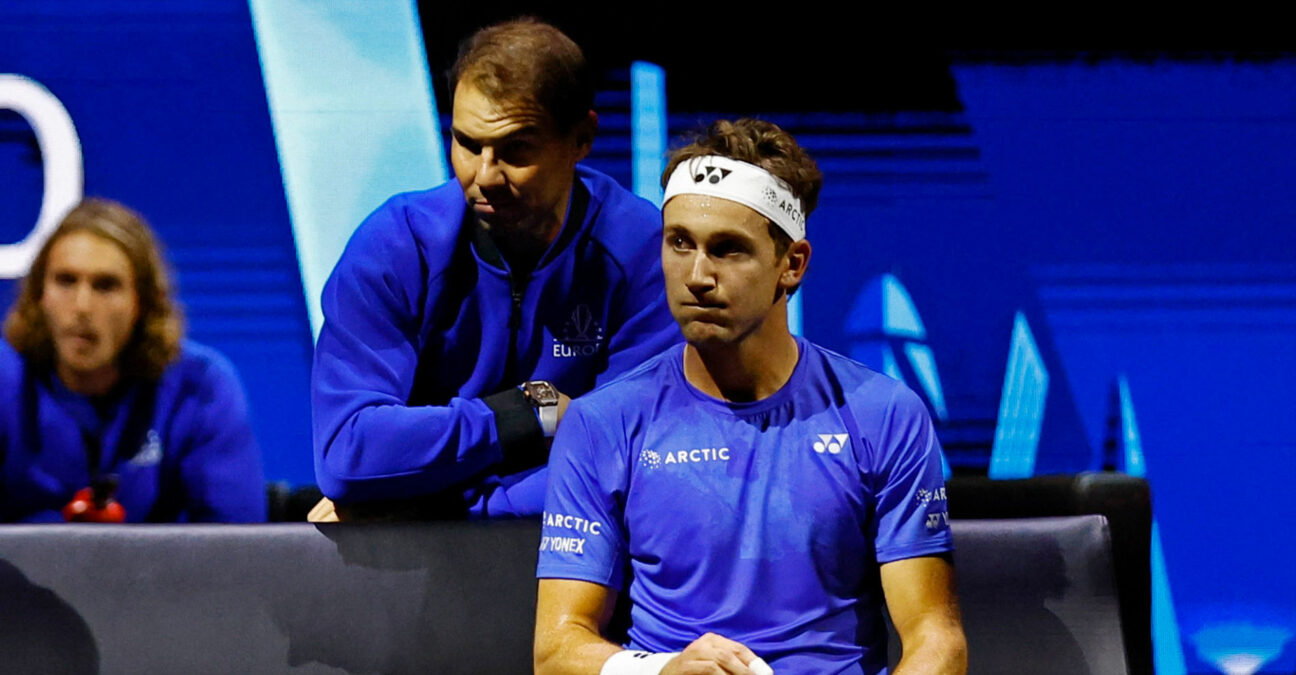 Casper Ruud and Rafael Nadal at the 2022 Laver Cup