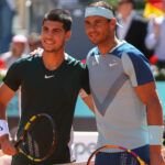 Carlos Alcaraz and Rafael Nadal at the 2022 Madrid Open