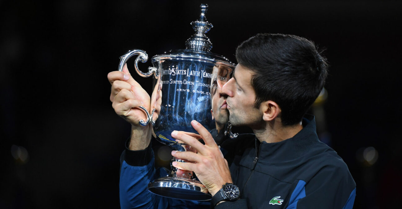 Novak Djokovic (Ser) after beating Juan Martin Del Potro (Arg) in US Open final in 2018