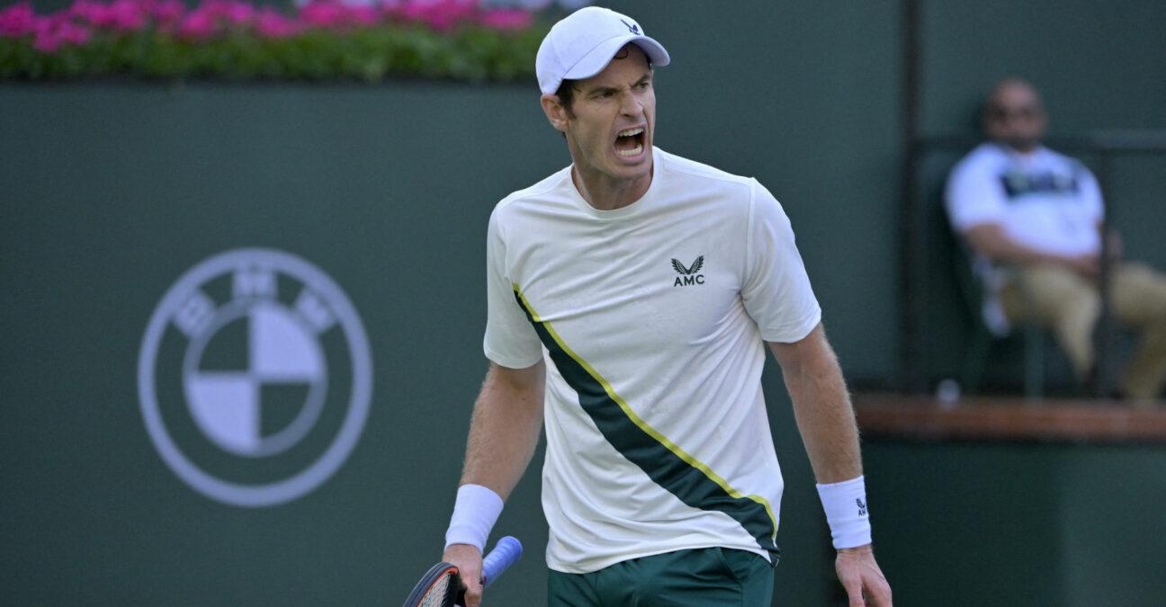 Andy Murray at the 2023 BNP Paribas Open at the Indian Wells Tennis Garden