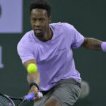 Gael Monfils (FRA) at the 2023 BNP Paribas Open at the Indian Well Tennis Garden.