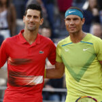 Novak Djokovic and Rafael Nadal at Roland-Garros in 2022