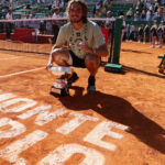 Stefanos Tsitsipas with the 2022 Monte-Carlo Masters trophy