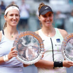 Beatriz Haddad Maia and Victoria Azarenka at the 2023 Mutua Madrid Open