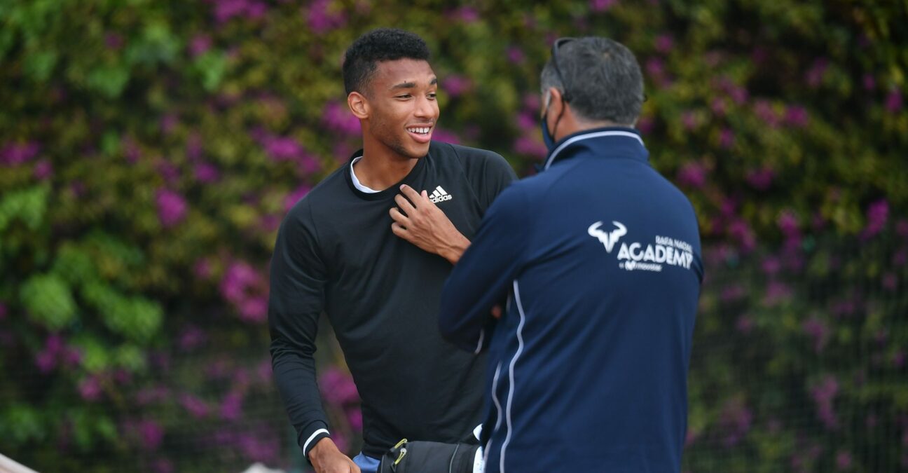 Felix Auger Aliassime avec Toni Nadal, Monte-Carlo 2021