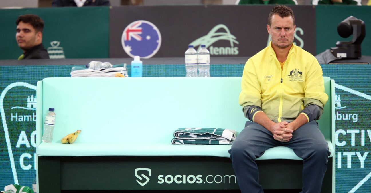 Lleyton Hewitt Davis Cup captain bench australia malaga