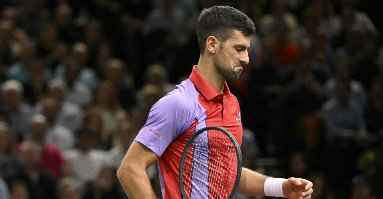 Novak Djokovic Rolex Paris Masters 2023 grimace